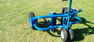 Transpaleta de obra azul