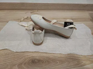 Bailarinas B&W Comunión Beige/Blanco