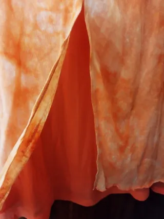 Blusa Paz Torras sin mangas naranja pastel