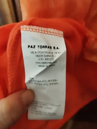 Blusa Paz Torras sin mangas naranja pastel