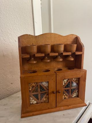 Supporto per Bicchieri in Legno Stile Rustico