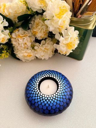 Portacandele Mandala Dipinto Mano