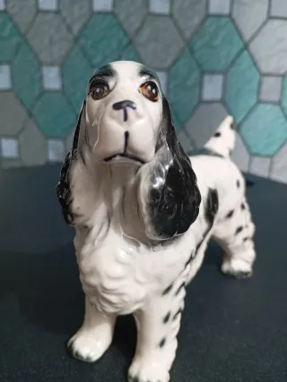 Figura Perro Spaniel Cerámica Vintage