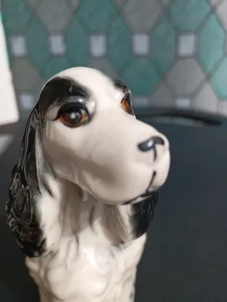 Figura Perro Spaniel Cerámica Vintage