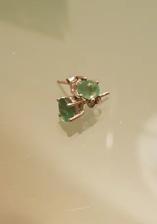 Pendientes Plata y Esmeraldas Verdes