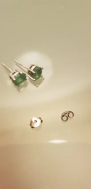 Pendientes Plata y Esmeraldas Verdes
