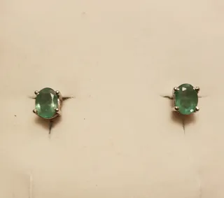 Pendientes Plata y Esmeraldas Verdes