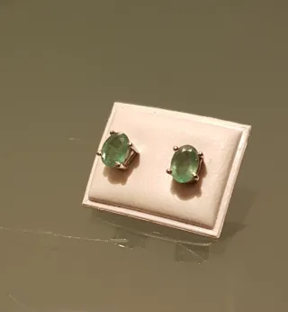 Pendientes Plata y Esmeraldas Verdes