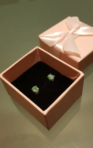 Pendientes Plata y Esmeraldas Verdes