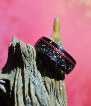 Anello Chrono Rosso in Tungsteno-Nuovo-❗-50%❗