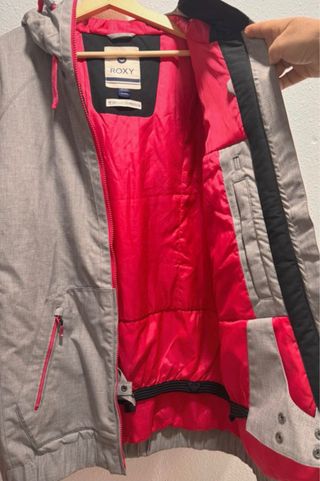 Chaqueta Snow Roxy Gris y Rosa