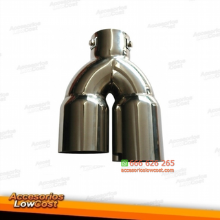 Cola de escape doble universal en acero inox.