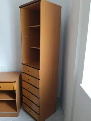 Escritorio, Estantería Pared y Módulo Cajones