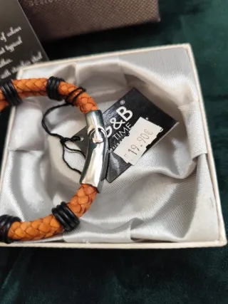 Pulsera G&B Cuero Trenzado Cierre Magnético