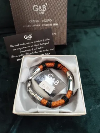 Pulsera G&B Cuero Trenzado Cierre Magnético