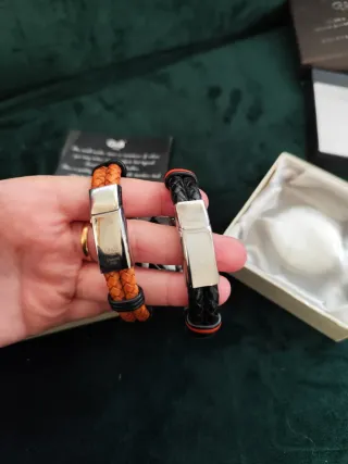 Pulsera G&B Cuero Trenzado Cierre Magnético