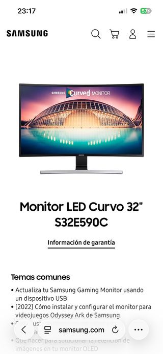Monitor Curvo Samsung 32 S32E590C