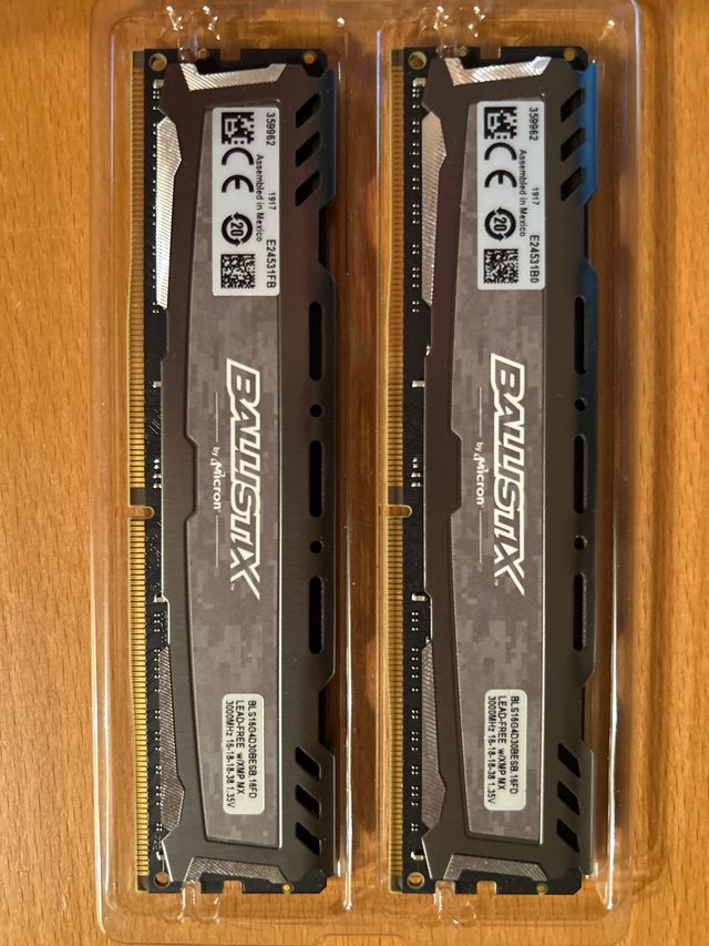 32gb DDR4 3000MHz (2x16gb) ballistix RAM