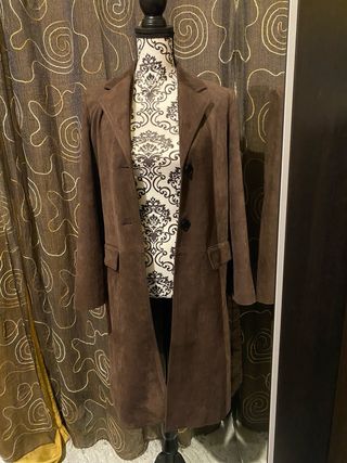 Abrigo Zara efecto ante marrón chocolate