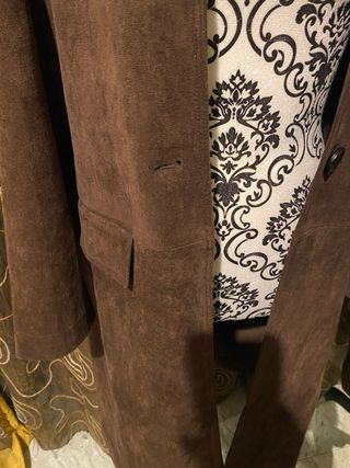 Abrigo Zara efecto ante marrón chocolate