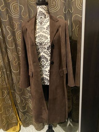 Abrigo Zara efecto ante marrón chocolate