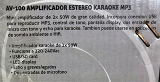 AMPLIFICADOR KARAOKE SKYTRONIC AV-100 MP3 (NUEVO)