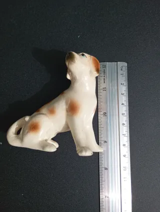 Figura Perro Pointer Porcelana Vintage