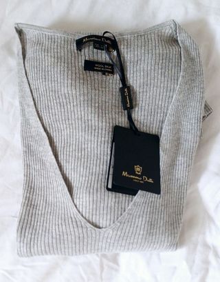 Jersey Massimo Dutti Seda y Lana Gris