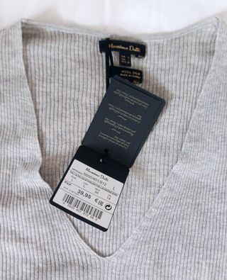 Jersey Massimo Dutti Seda y Lana Gris