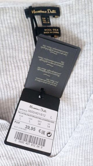 Jersey Massimo Dutti Seda y Lana Gris