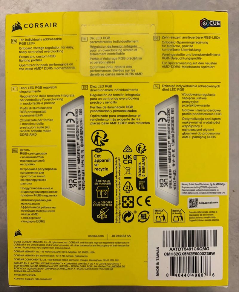 Corsair Vengance RGB DDR5 32GB 6000MHz afbeelding 2