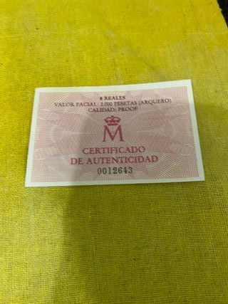 Certificado Autenticidad 8 Reales Arq. Barcelona 9