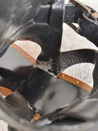 Sandalias Zara Piel Negra Talla 37