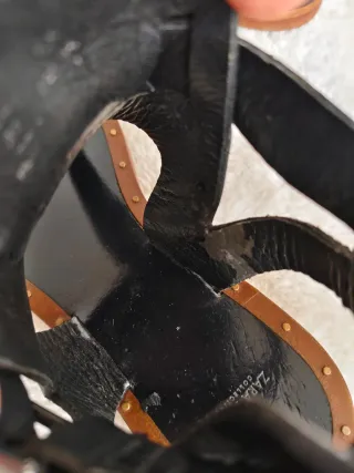 Sandalias Zara Piel Negra Talla 37