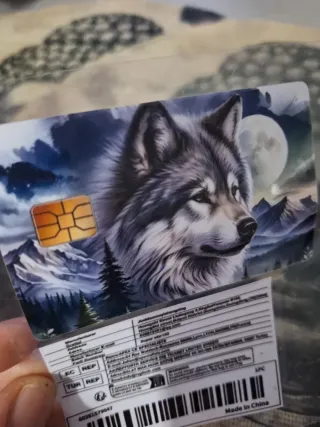 Pegatina decorativa de lobo para tarjeta