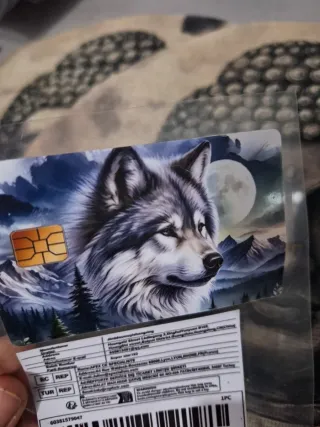 Pegatina decorativa de lobo para tarjeta