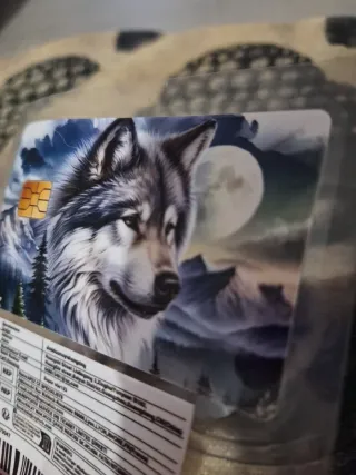 Pegatina decorativa de lobo para tarjeta