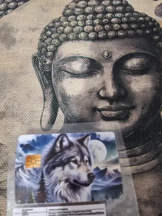 Pegatina decorativa de lobo para tarjeta