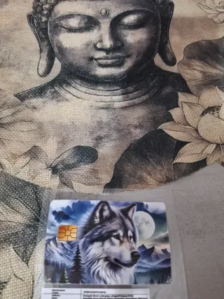 Pegatina decorativa de lobo para tarjeta