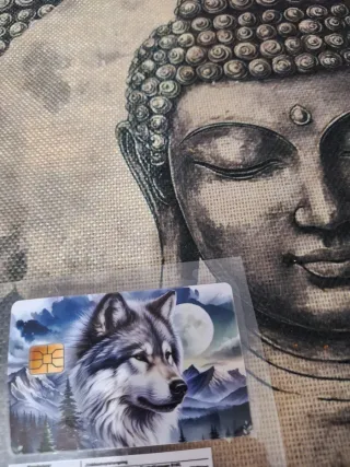 Pegatina decorativa de lobo para tarjeta