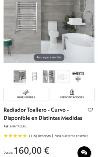Radiador Toallero Cromado marca hudson reed