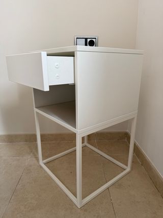 Mesita de noche blanca moderna (2x)