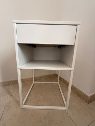 Mesita de noche blanca moderna (2x)