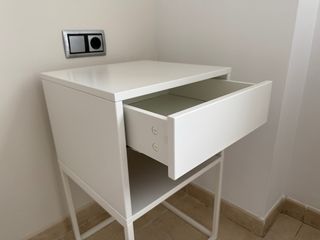 Mesita de noche blanca moderna (2x)