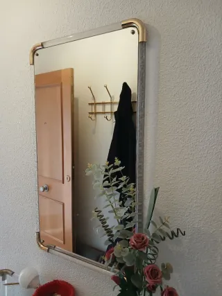 Conjunto entradita cristal y metal dorado