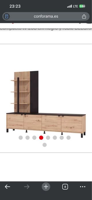 Mueble TV negro y roble artisan