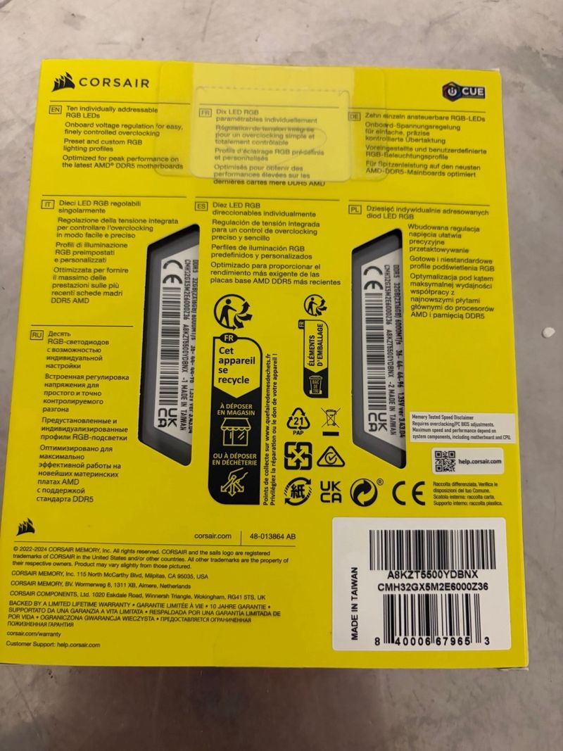 Corsair Vengeance DDR5 32GB 6000MT/s afbeelding 2