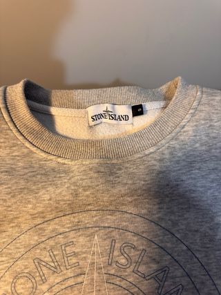 Sudadera Stone Island Gris Logo Circular
