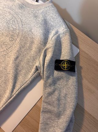 Sudadera Stone Island Gris Logo Circular