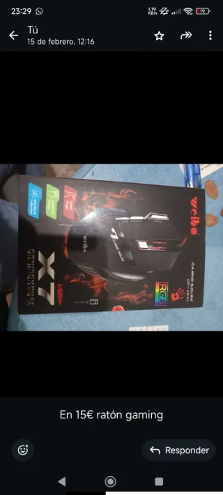 Ratón Gaming Weibo X7 RGB